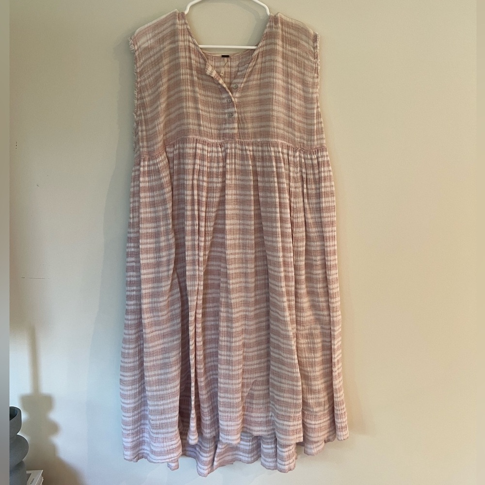 Free People Oversized Gingham Dress Women’s Size XS